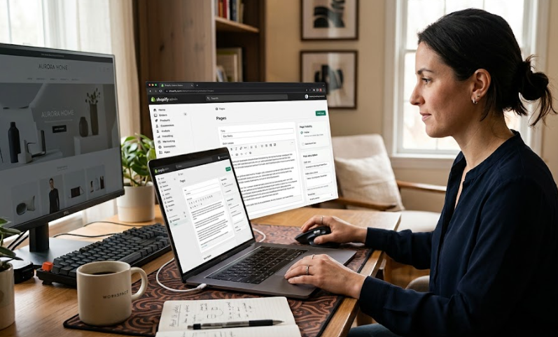 how to edit pages in shopify
